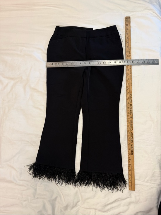 Cato Pants - Cato Black Feather-Hem Cropped Pants